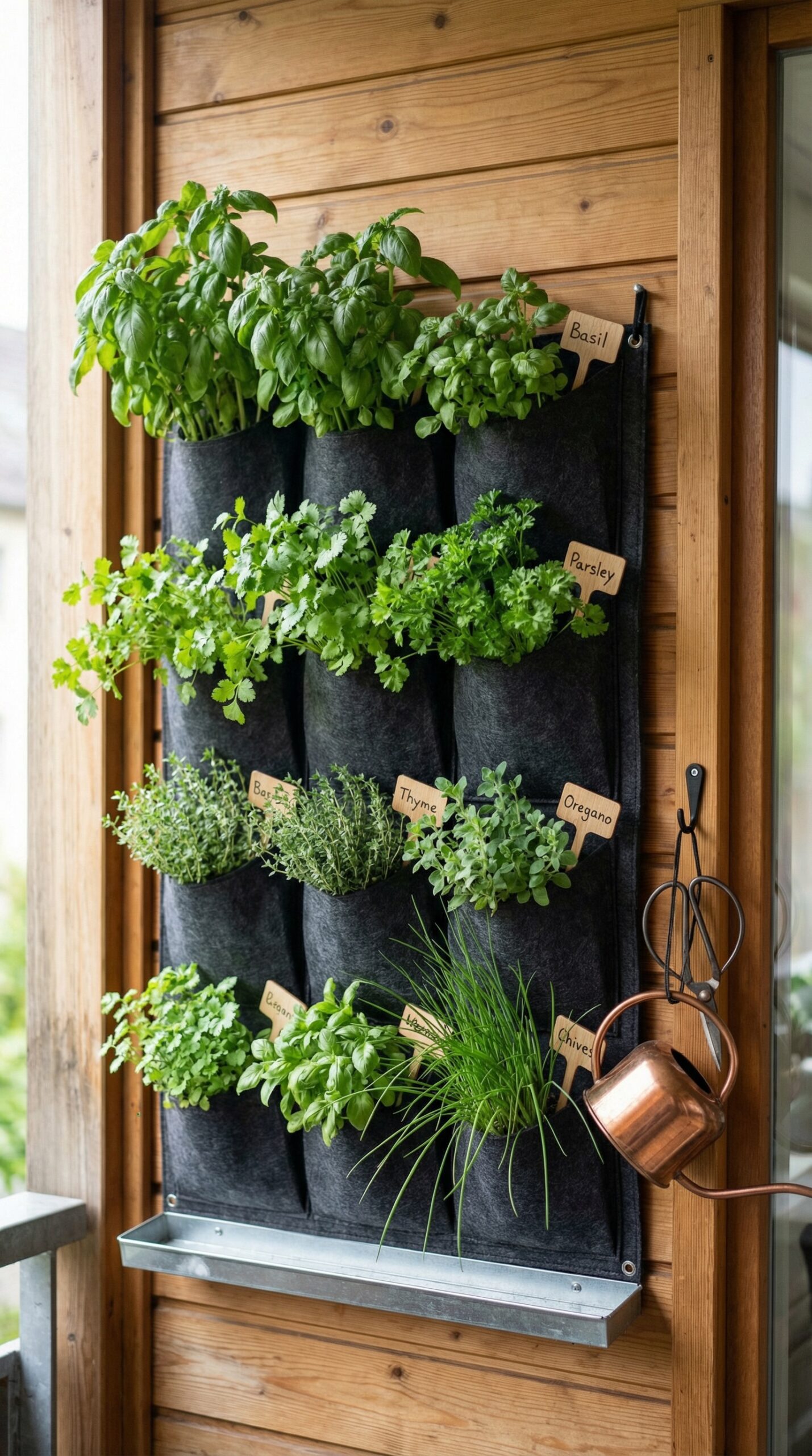 Vertical herb gardening: Pocket planters
