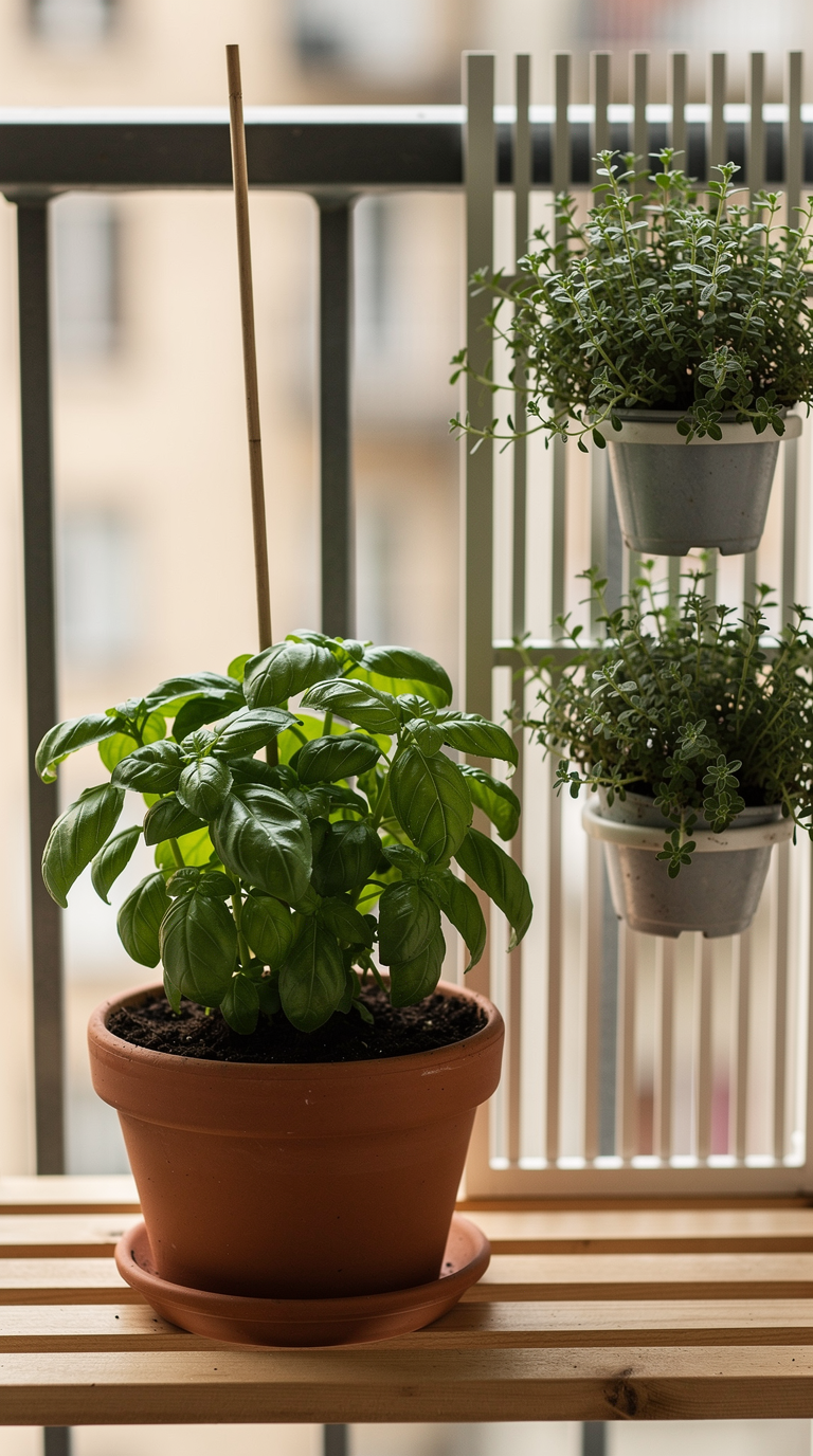 Vertical herb garden: maintaining health plants