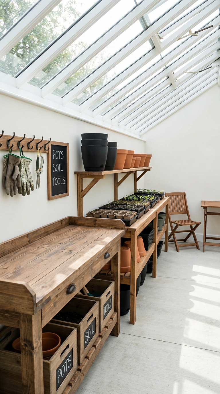 Greenhouse interior ideas: zonal greenhouse interior layout