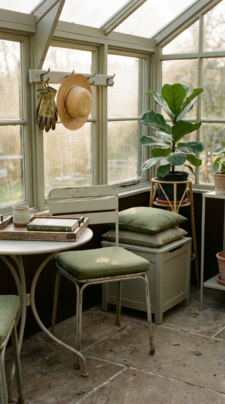 Greenhouse interior ideas: Practical Seating 