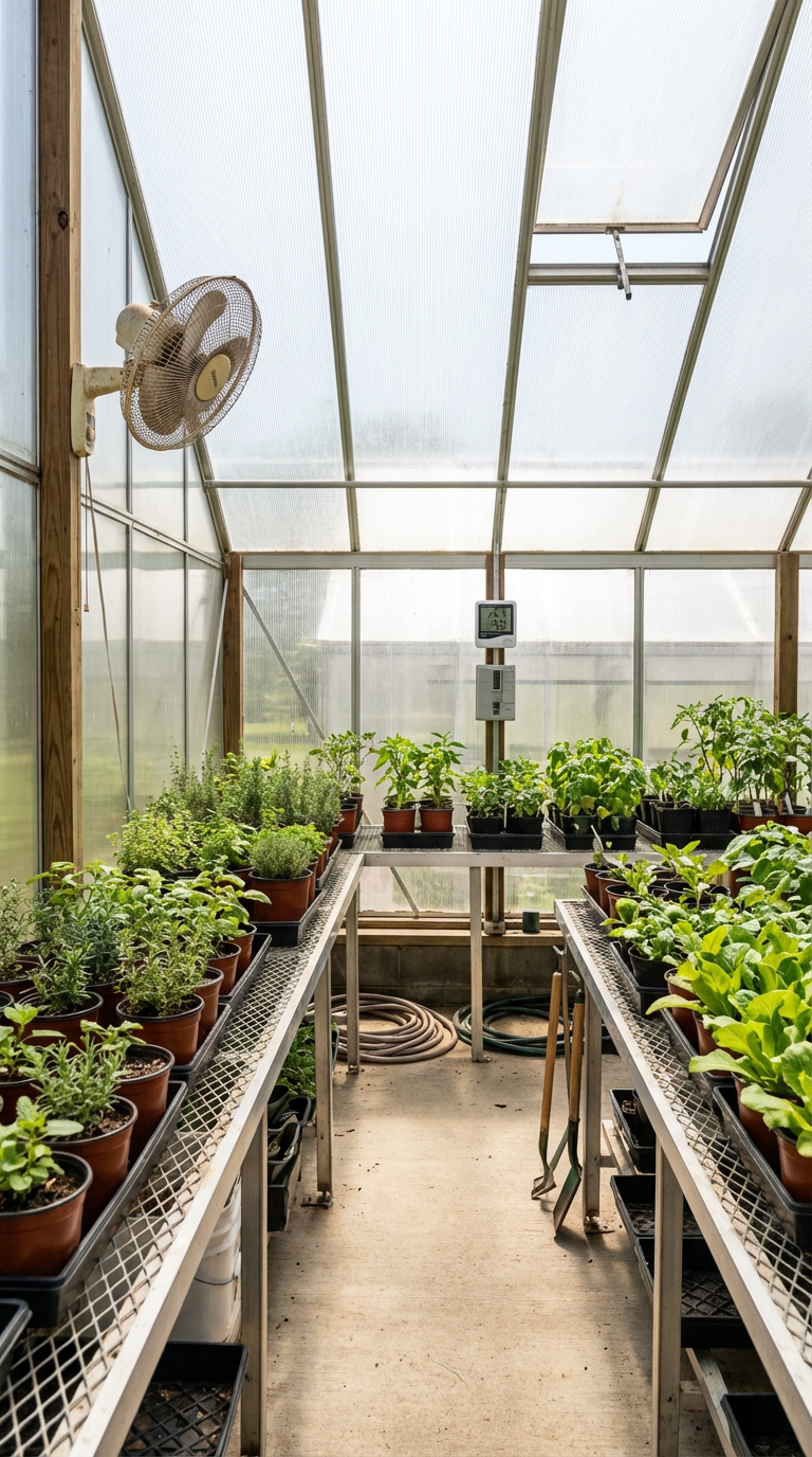Greenhouse interior ideas: Airflow and spacing