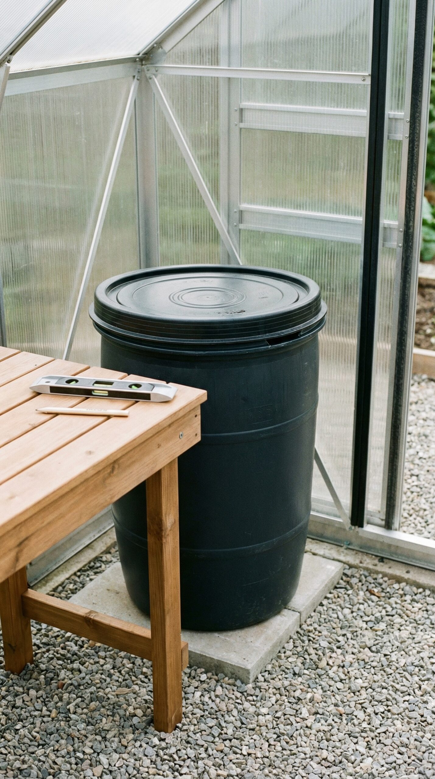 Heating a greenhouse in winter: Barrel setup