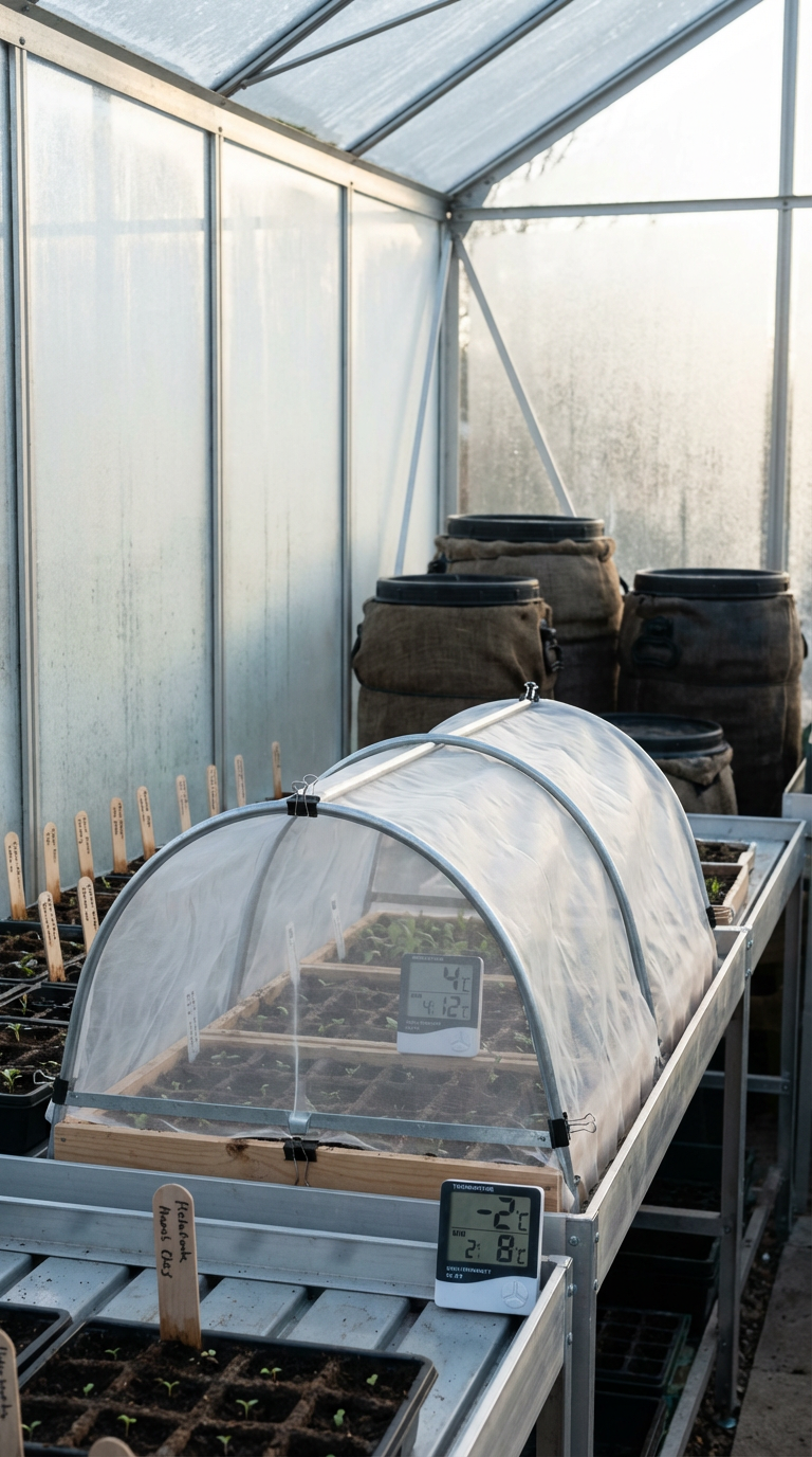 Heating a greenhouse in winter: 
