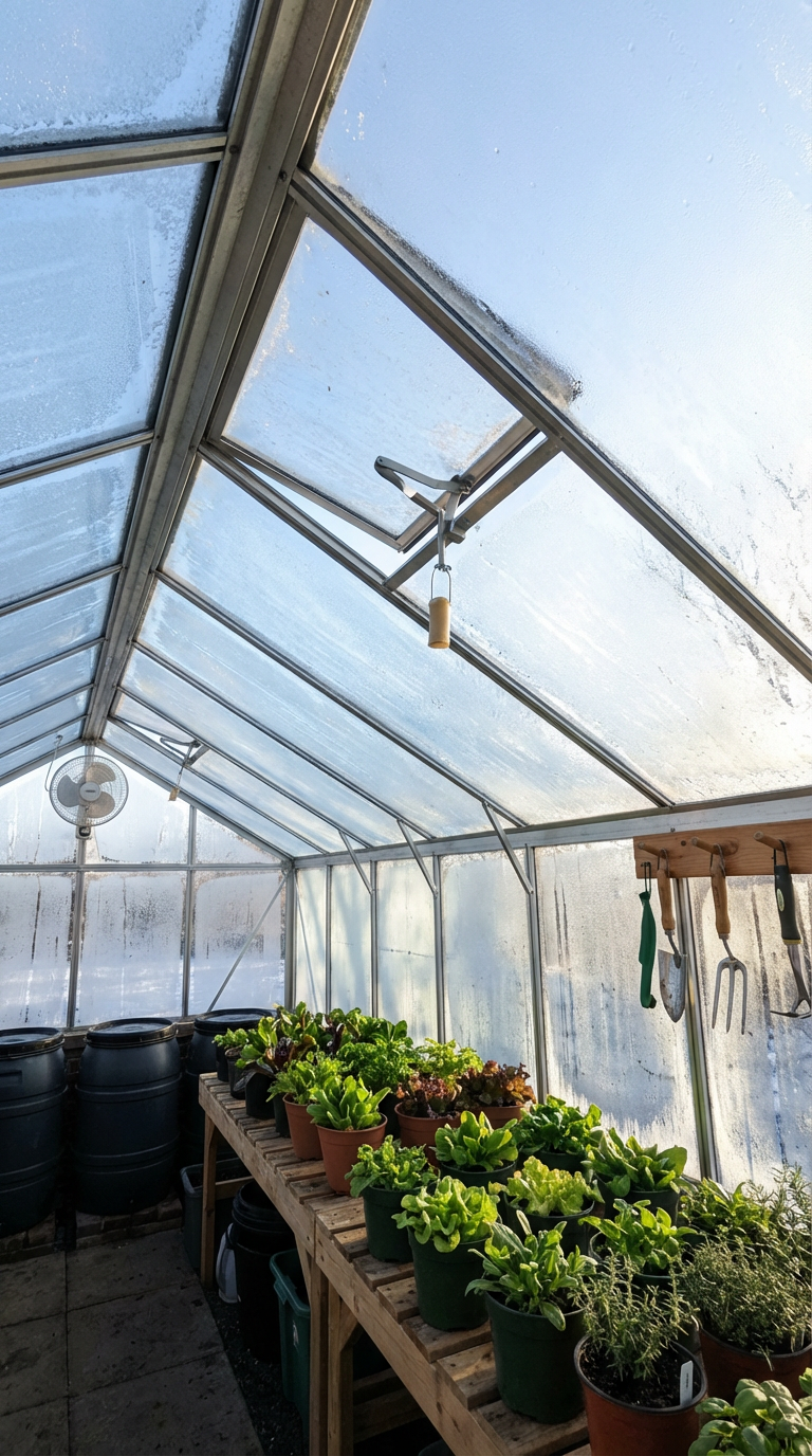 Heating a greenhouse in winter: Ventilation