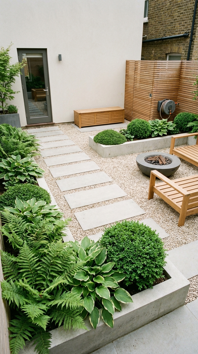 Modern courtyard garden: simple design