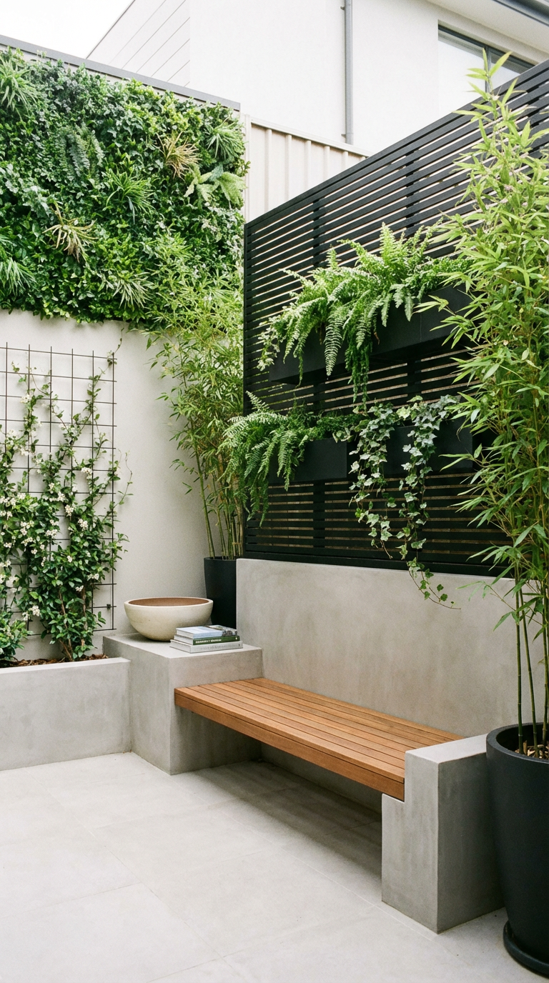 Modern courtyard garden: Privacy