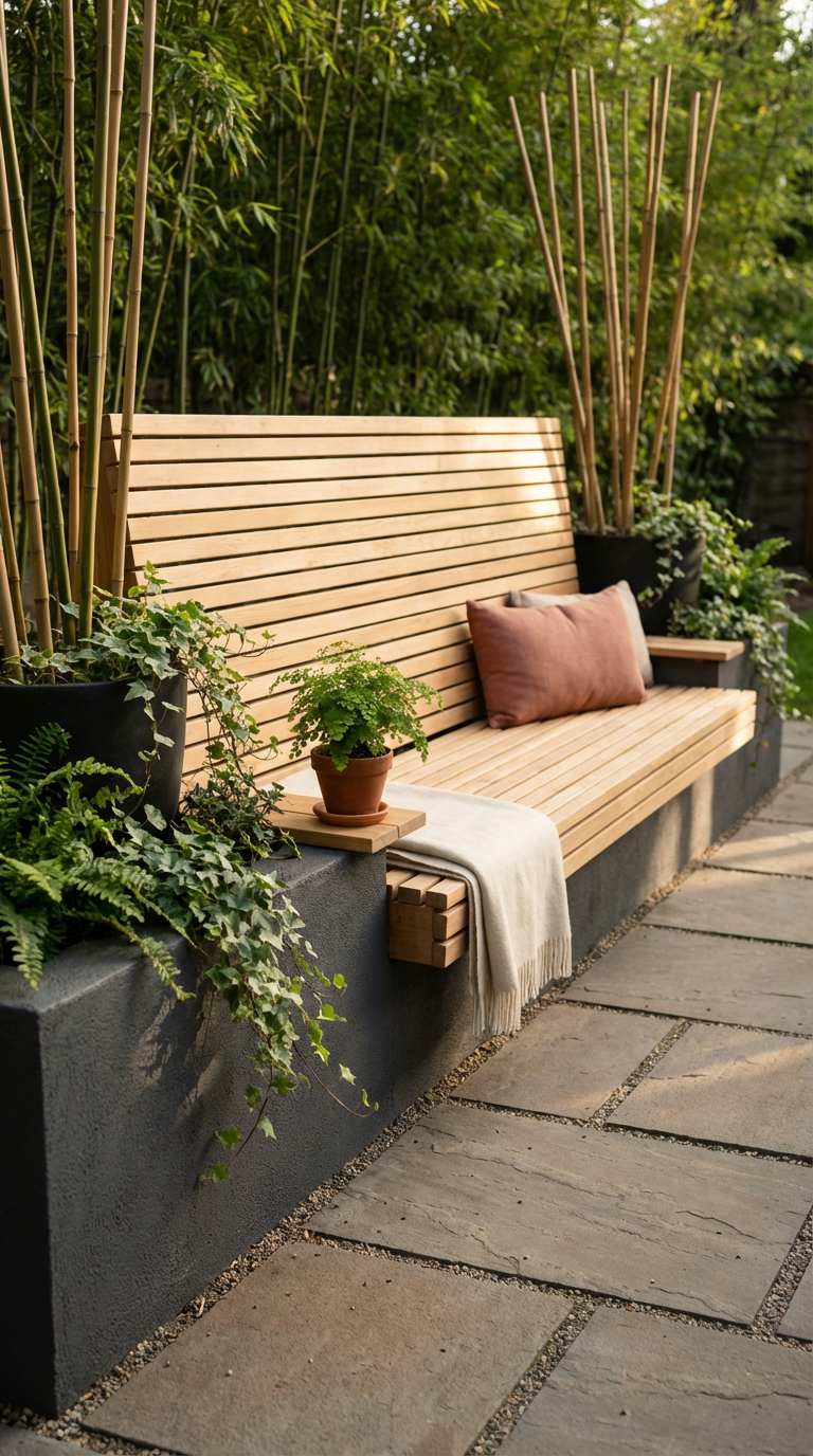 Patio privacy bench