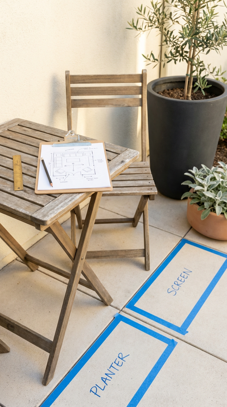 Patio privacy plan