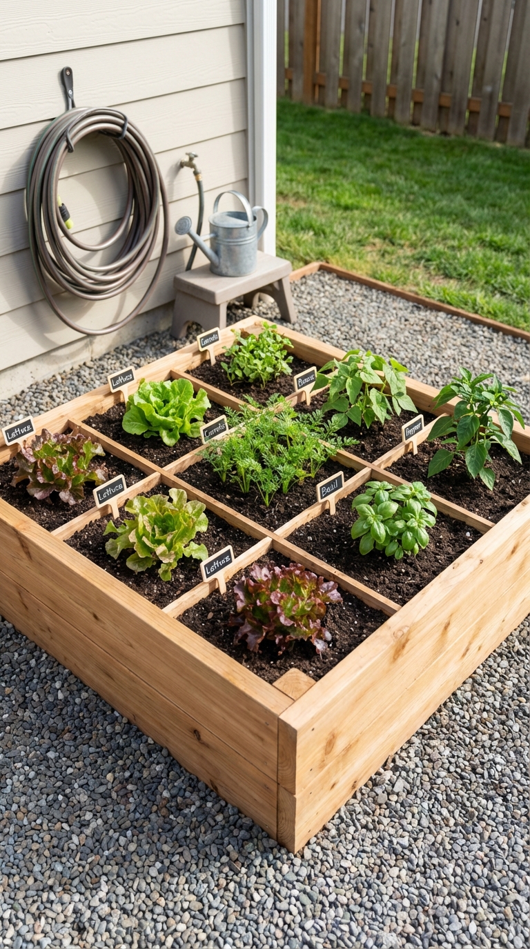 Small vegetable gardens Tiny Bed Grid