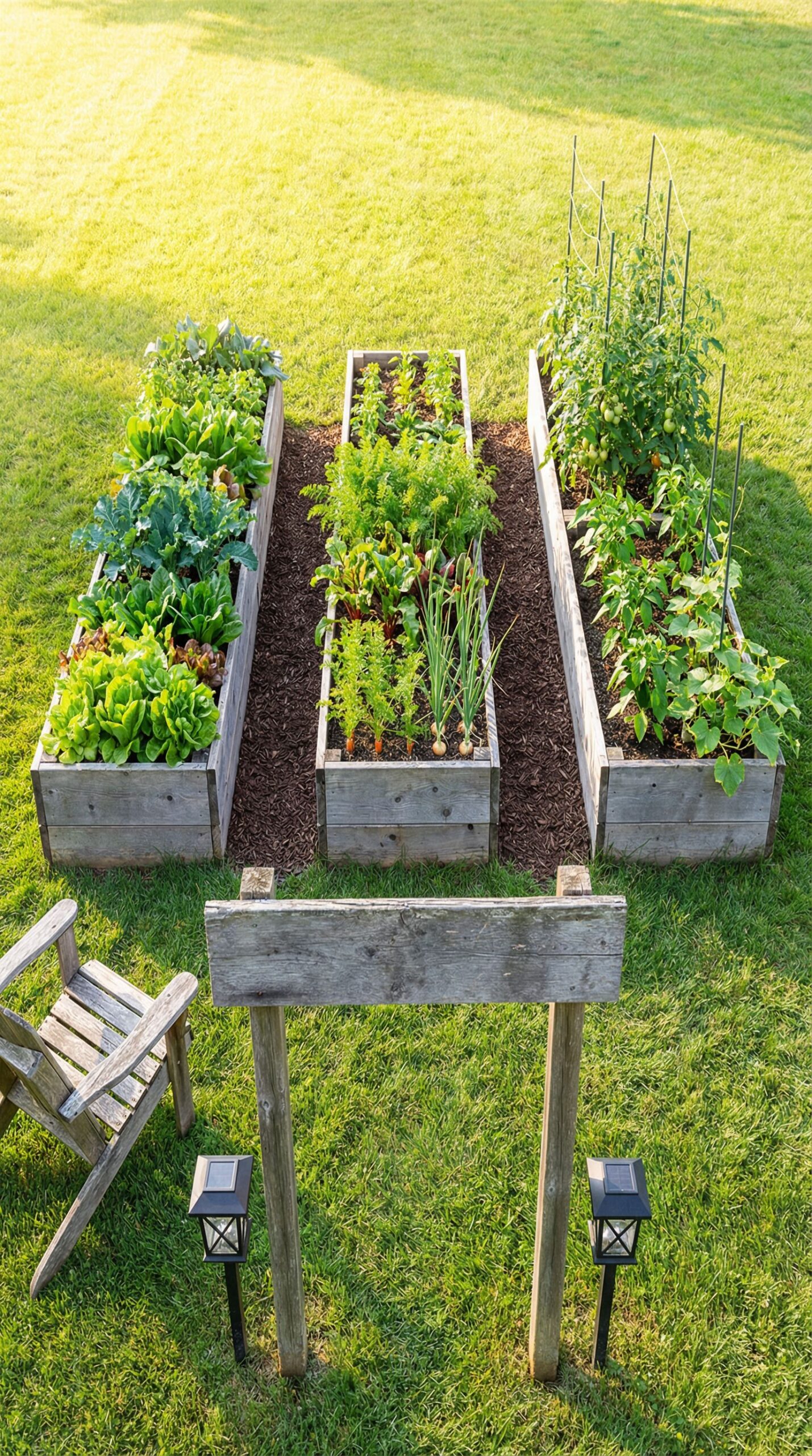 Small vegetable gardens “Three Bed Symmetry” Setup