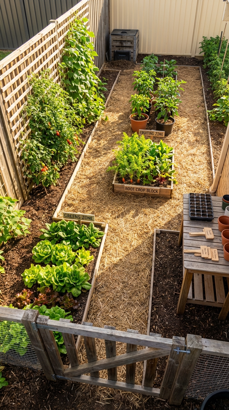 Small vegetable garden Zoned Layout