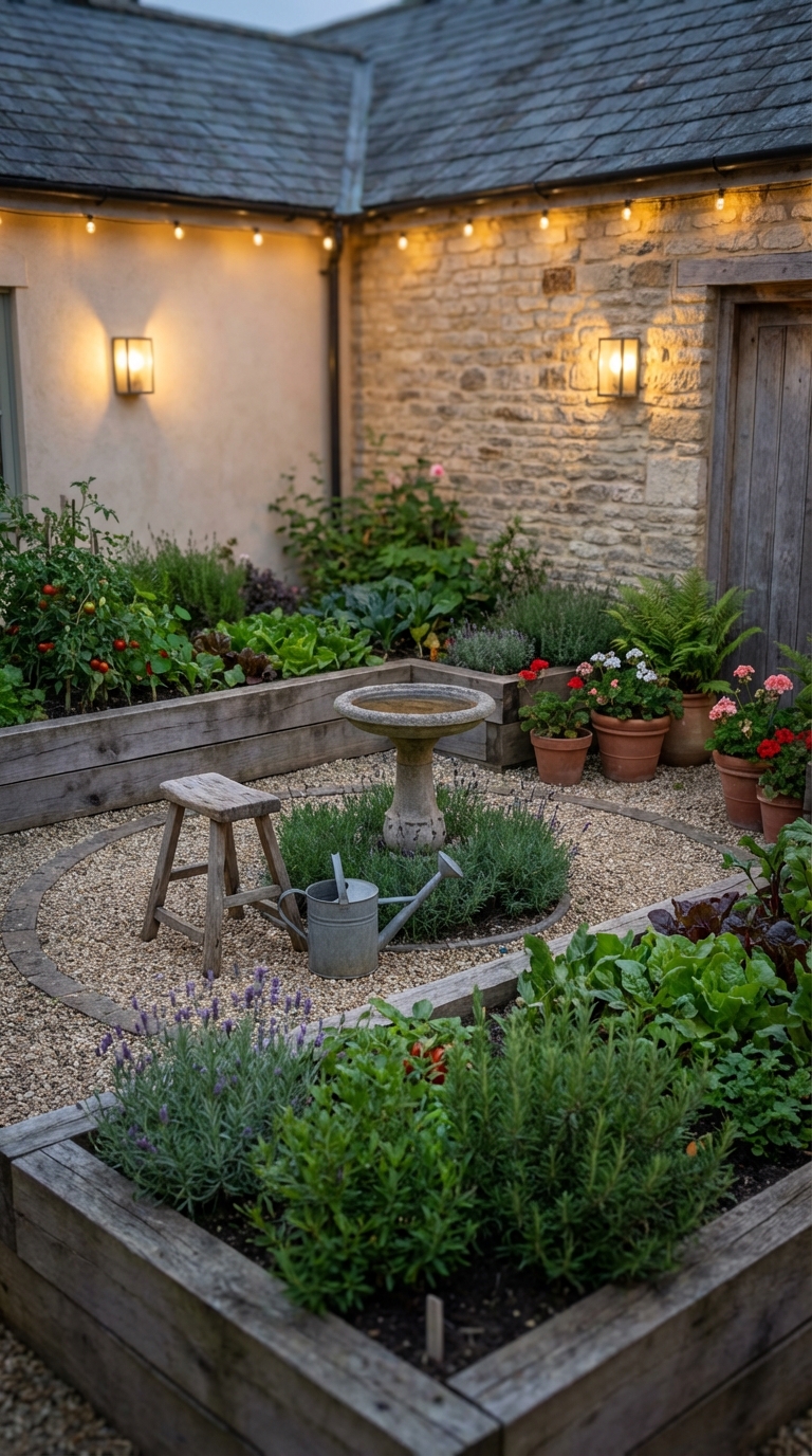 Small vegetable garden Courtyard-Style Compact Garden