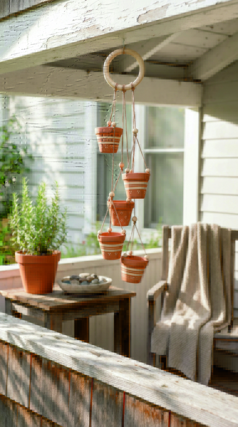 Garden Crafts: Clay pot wind chime