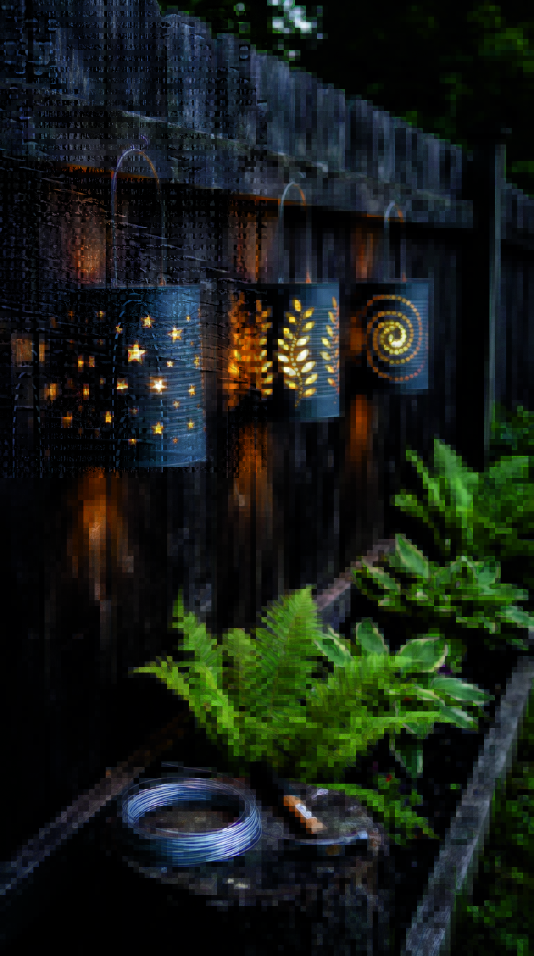 Garden Crafts: Tin-can lantern row