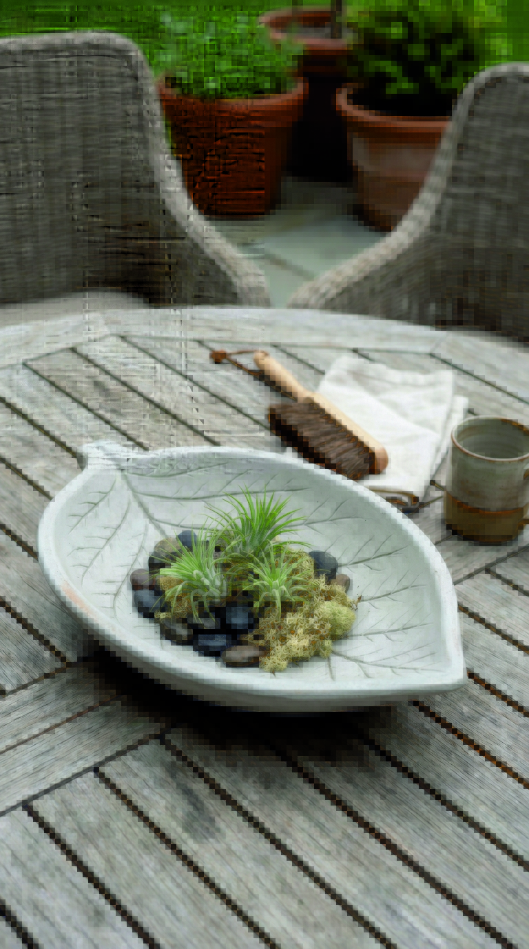 Garden Crafts: Concrete leaf bowl