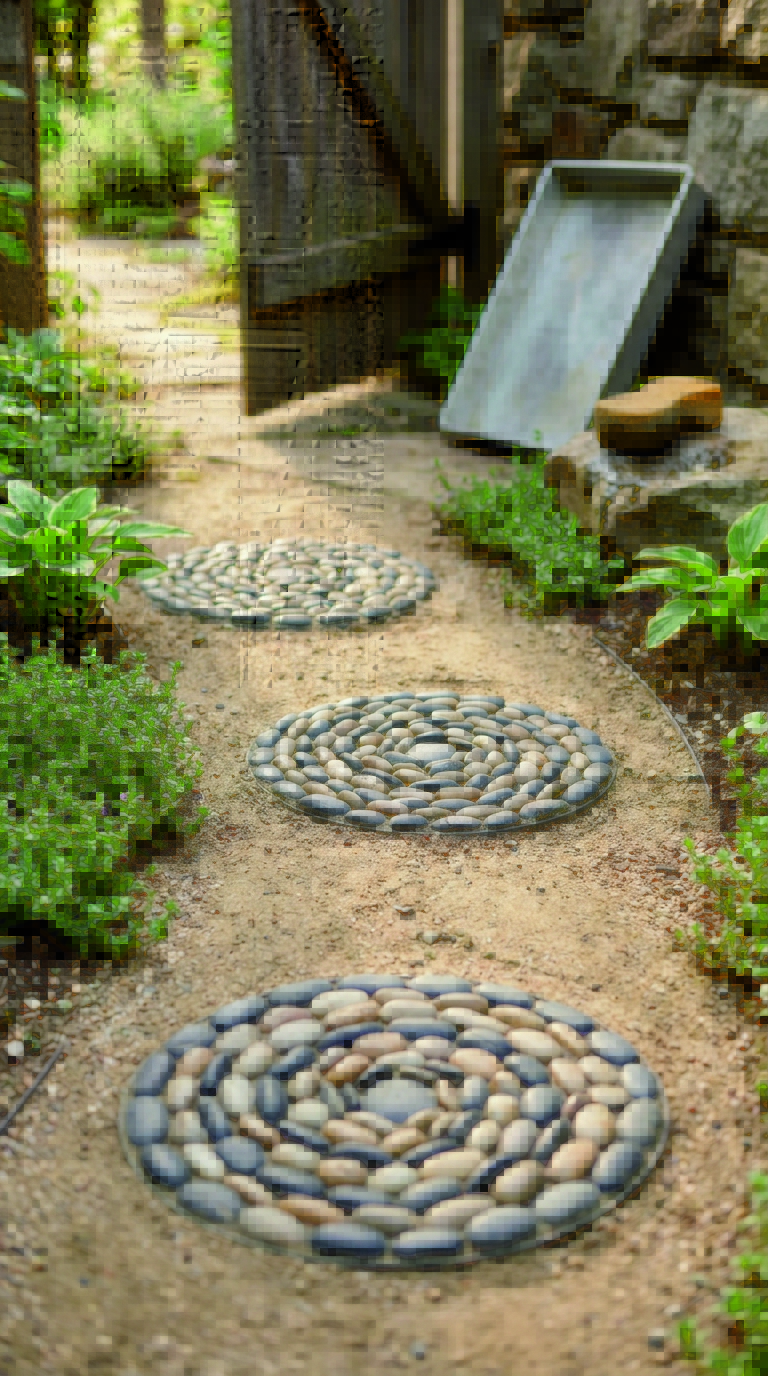 Garden Crafts: Pebble mosaic stepping stones