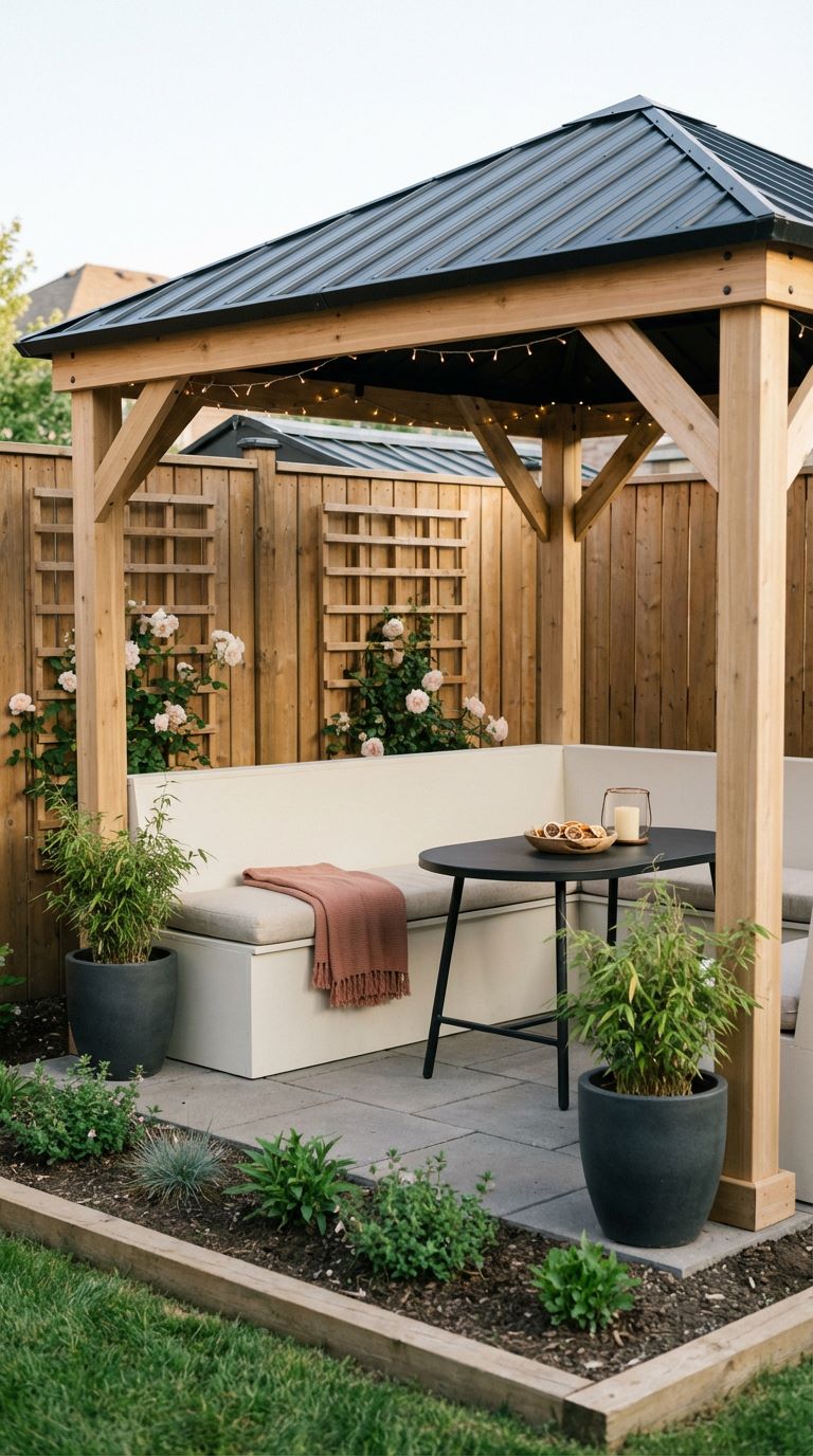 Small Garden Gazebo Ideas corner gazebo