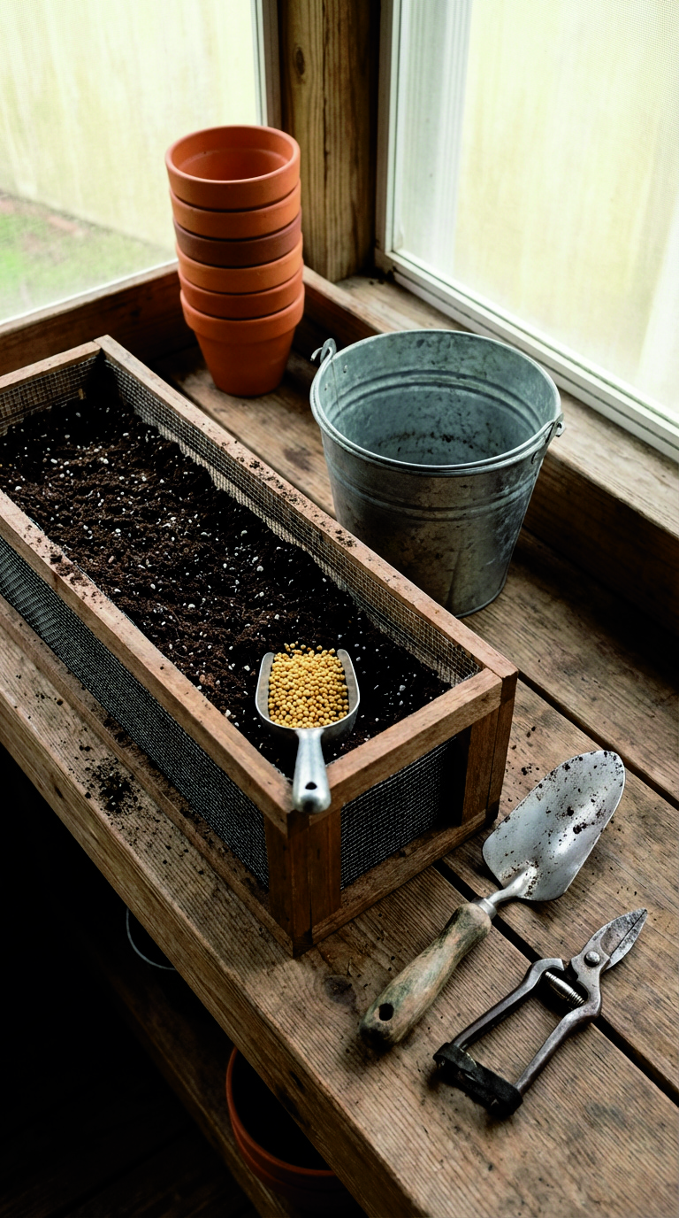 Spring window box soil and drainage