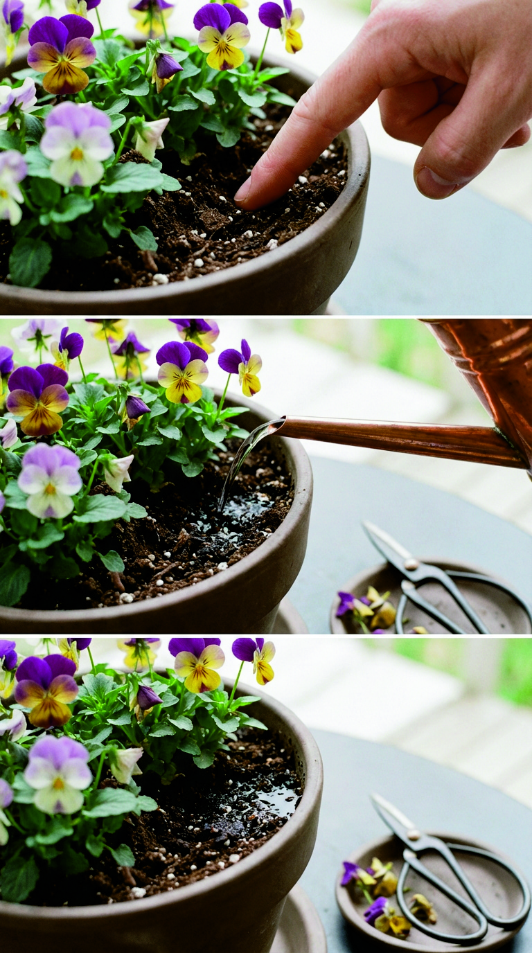 Watering spring window boxes