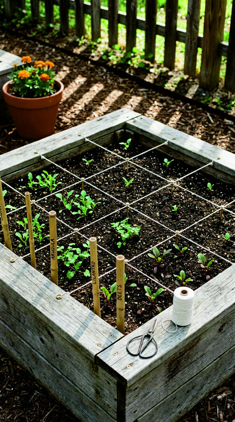 square foot gardening - grid