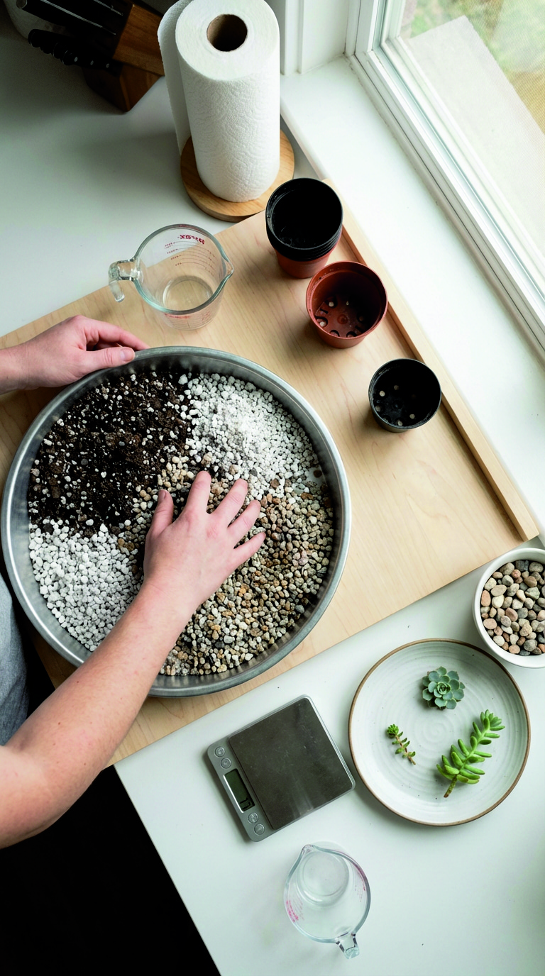 soil and drainage for succulent planter