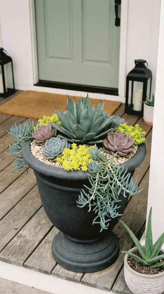 porch succulent planter