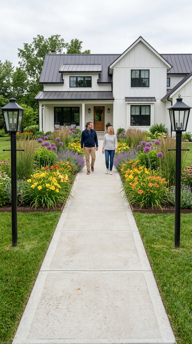 front walkway flowers
