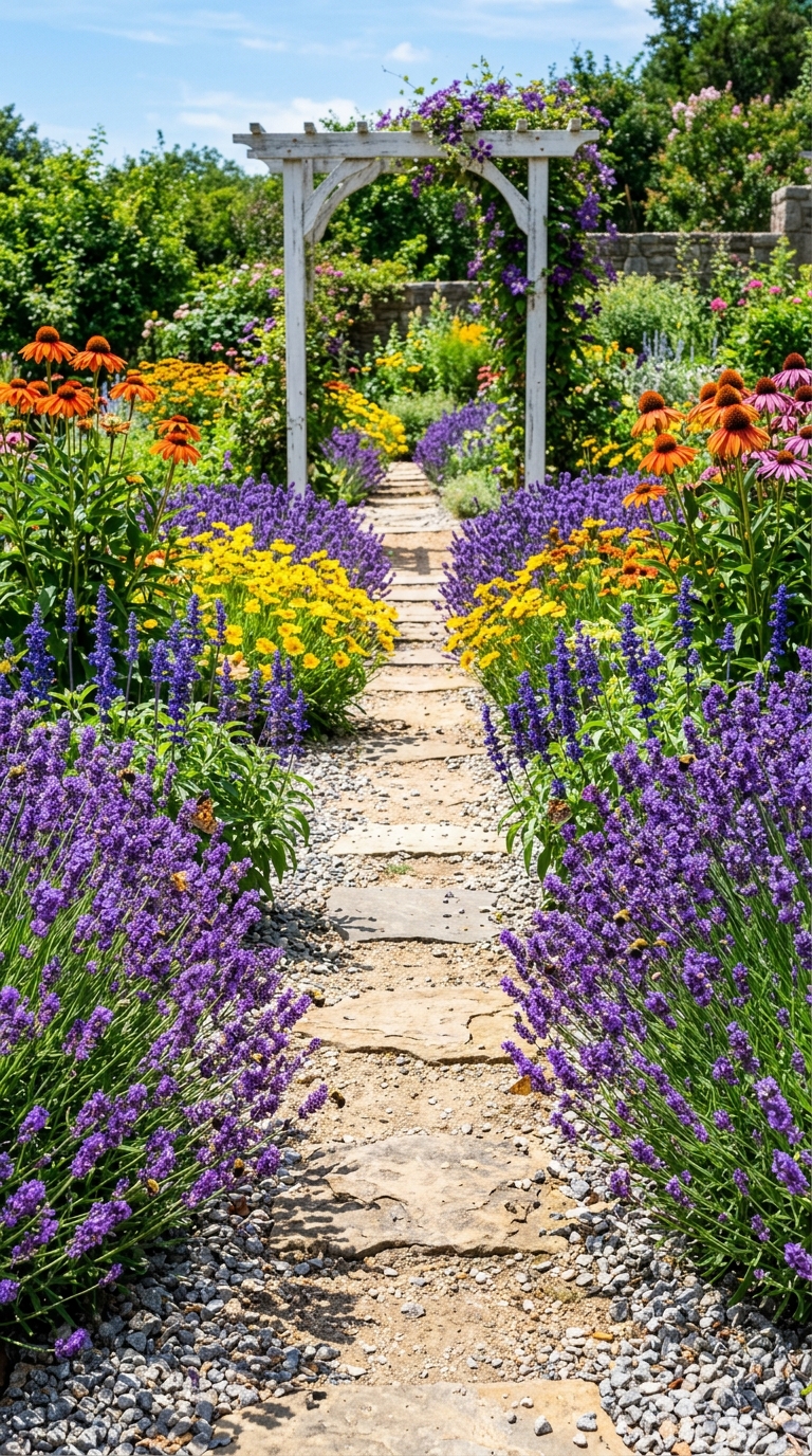 pathway flowers - full sun