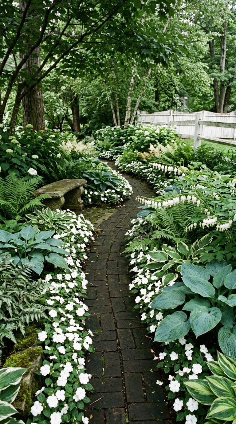 flower pathway walkways - shade
