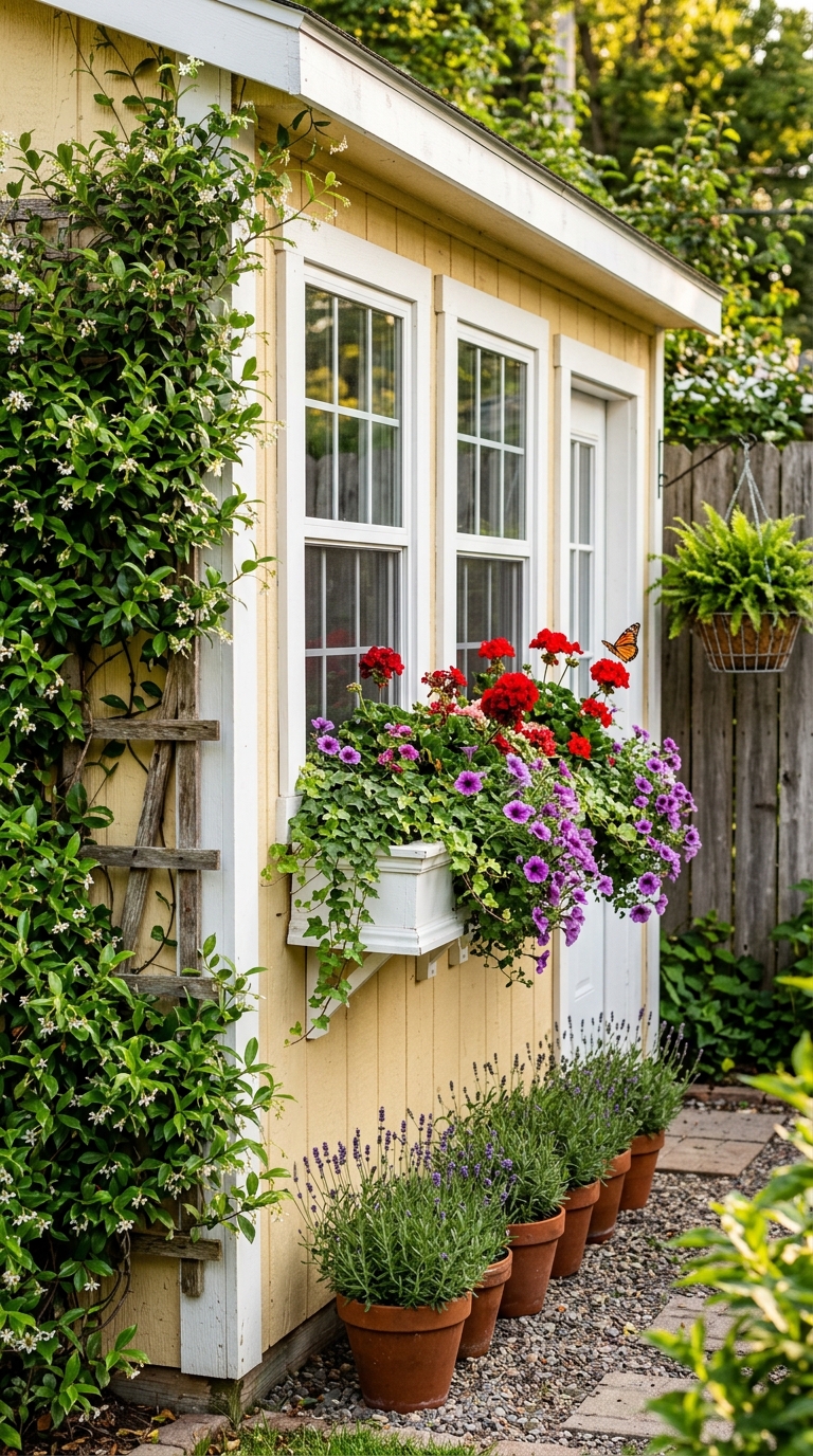 Garden Shed Decorating Ideas - Window boxes