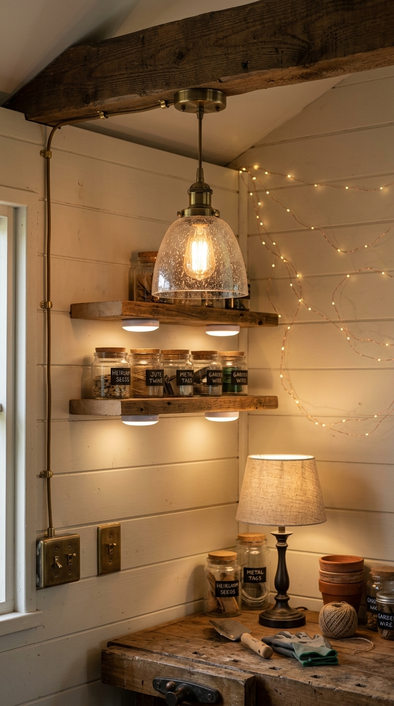 Garden Shed Decorating Ideas - Interior lighting