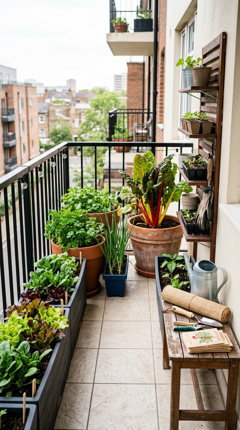 Vegetables for partial shade - balcony garden