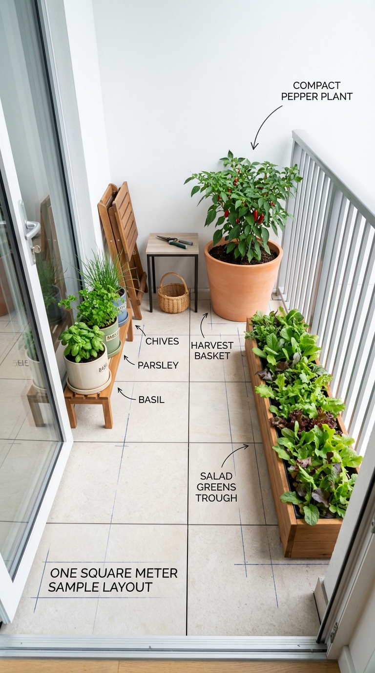 Edible Balcony Garden Blueprint