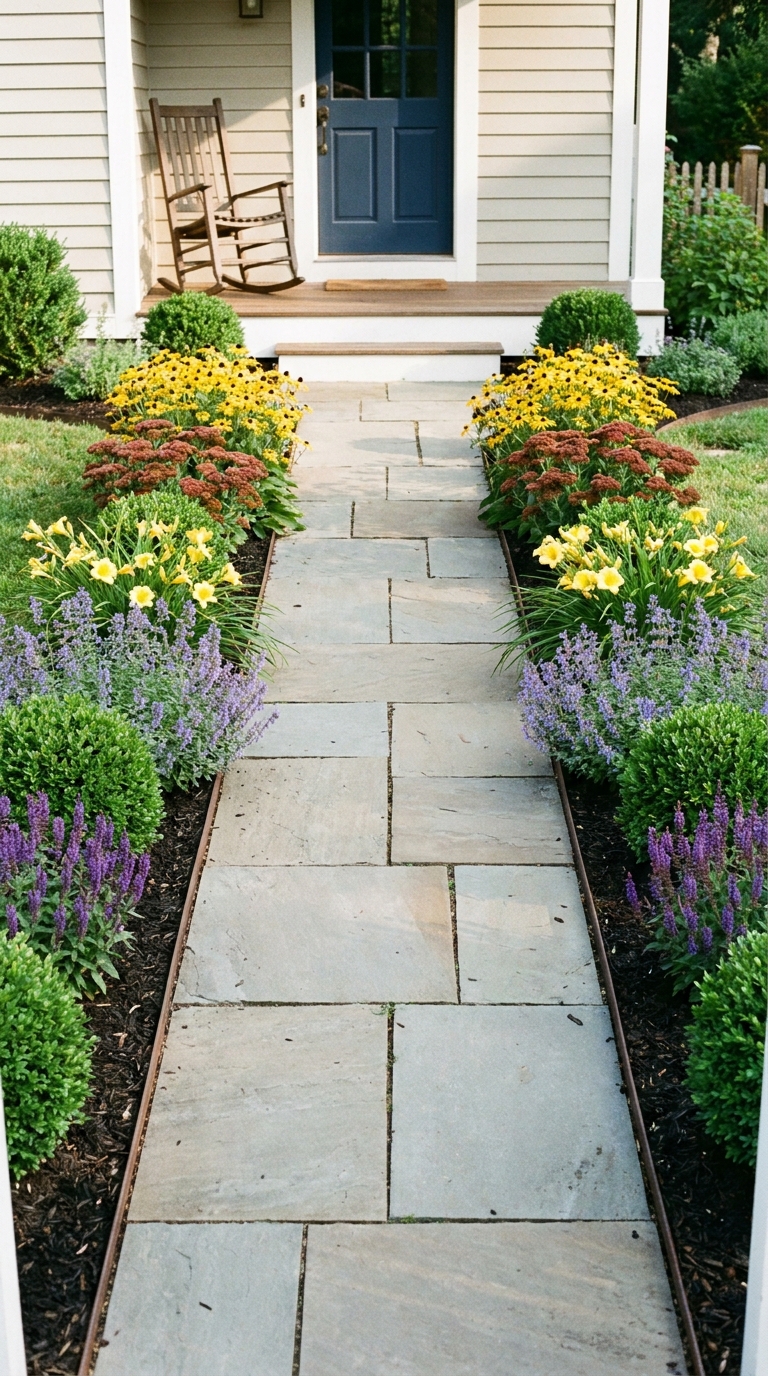 Front Yard Low Maintenance Perennial Border