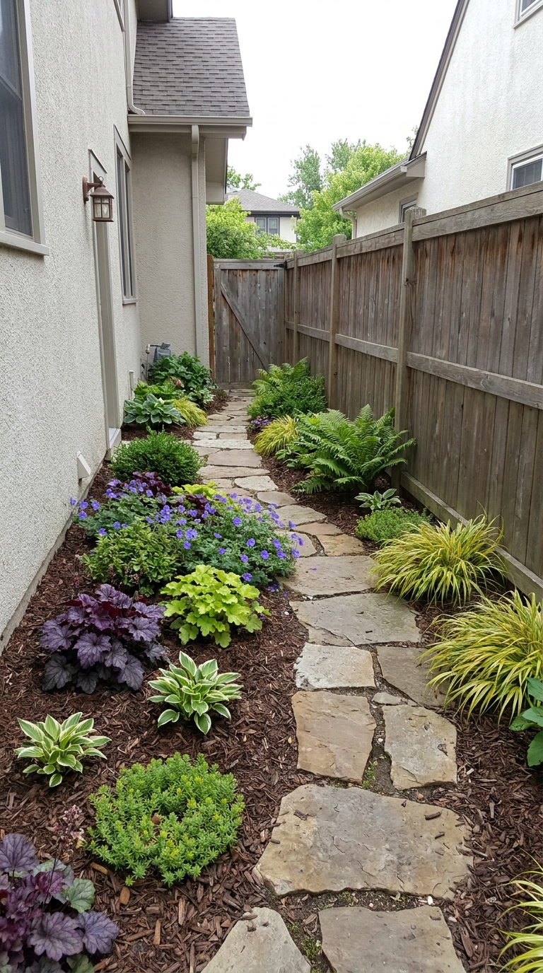 Narrow Side Yard Perennial Border