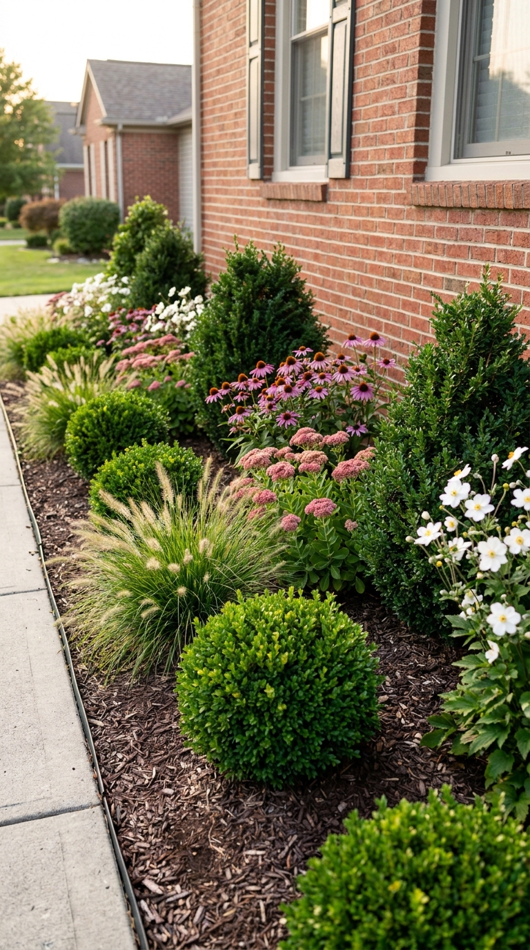 Low Maintenance Perennial Border With Evergreen Structure