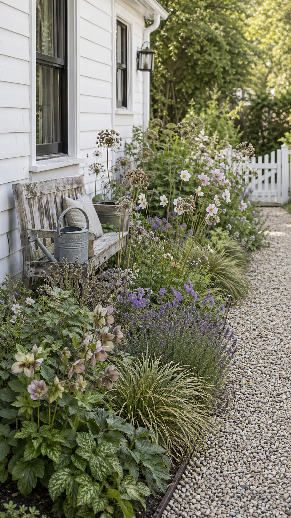 Side-yard perennial border