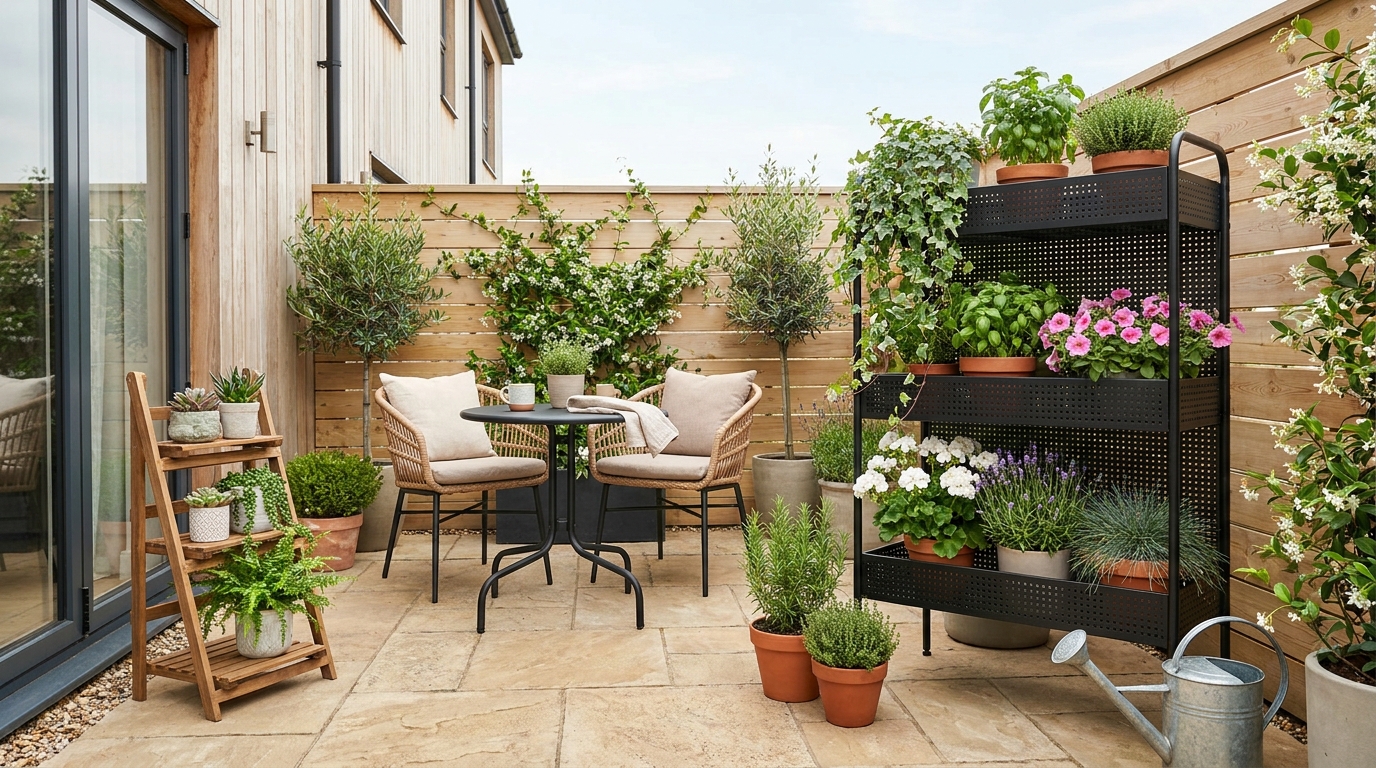 Outdoor Tiered Plant Holder Ideas for Small Patios, Porches, and Balconies