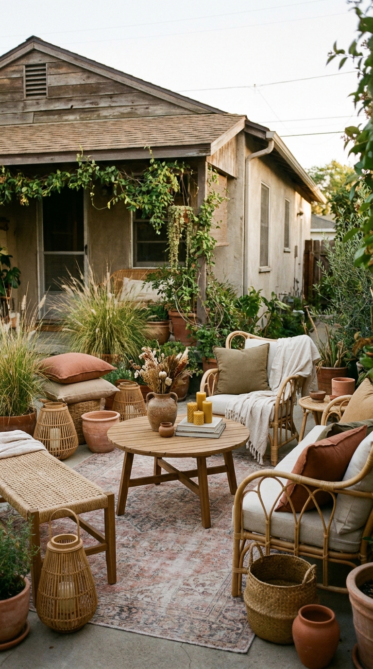 Boho Patio Ideas and Natural Patio Decor