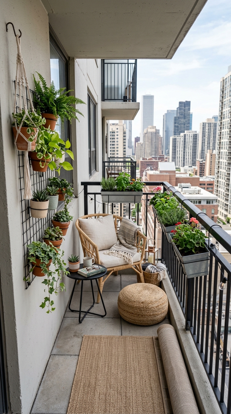Small Boho Balcony Ideas