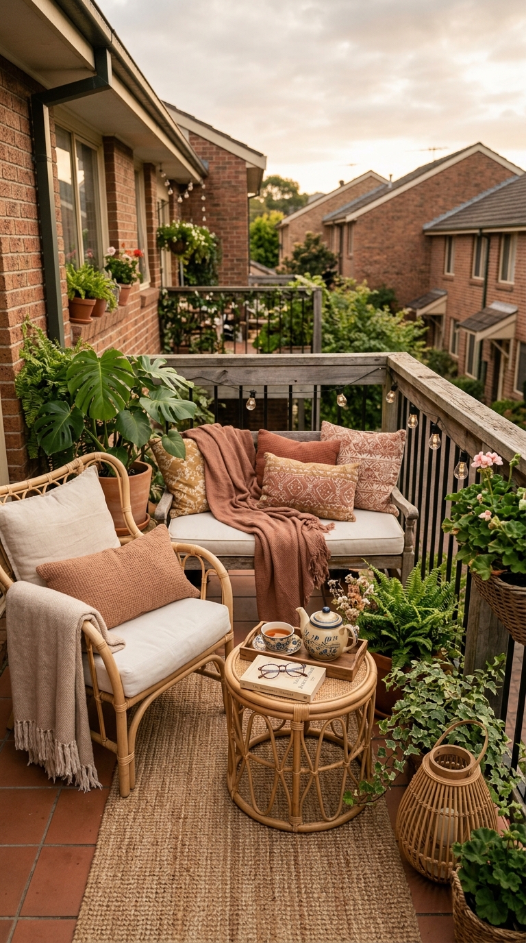 Boho Balcony Seating Ideas