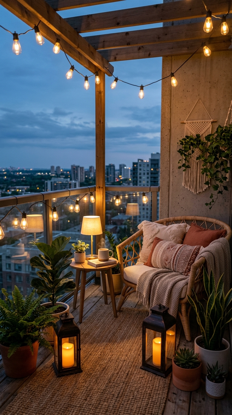 Boho Balcony Lighting