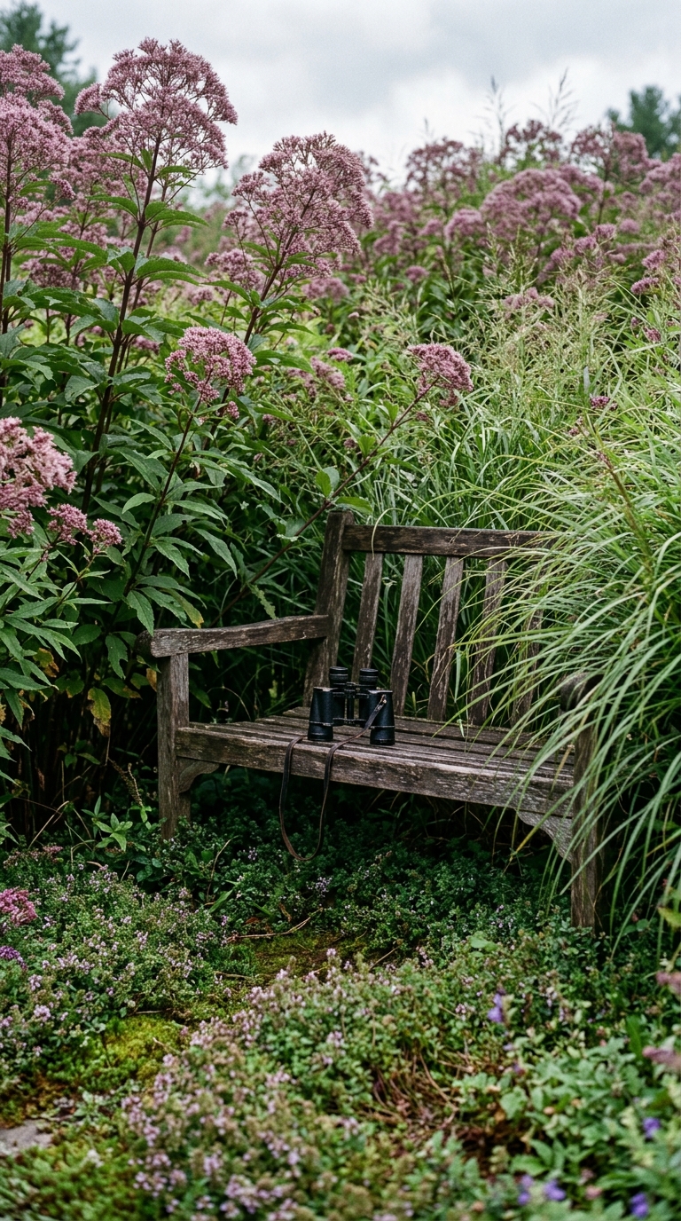 Naturalistic backyard garden