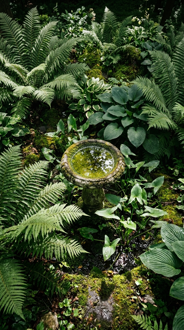 Naturalistic backyard garden