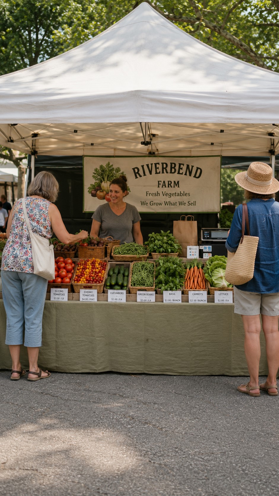 Front-Facing Farmers Market Booth Layout