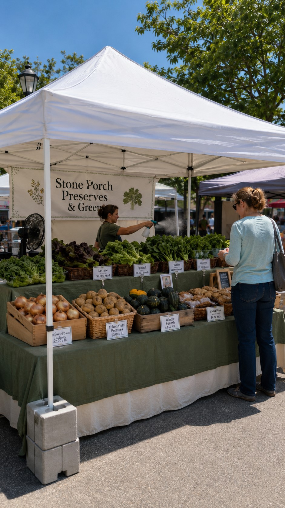 Farmers Market Tent Layout for Shade