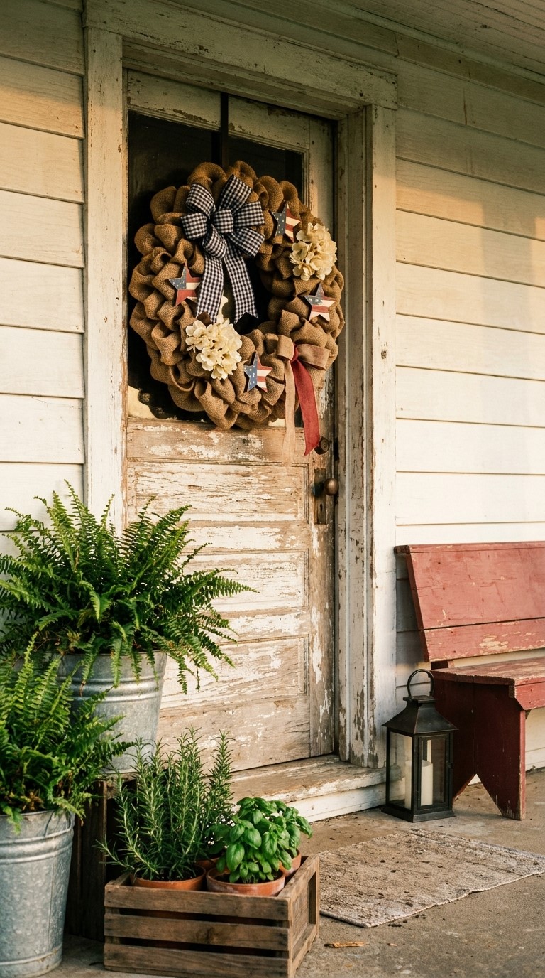 4th of July Burlap Wreath Ideas for Rustic Style