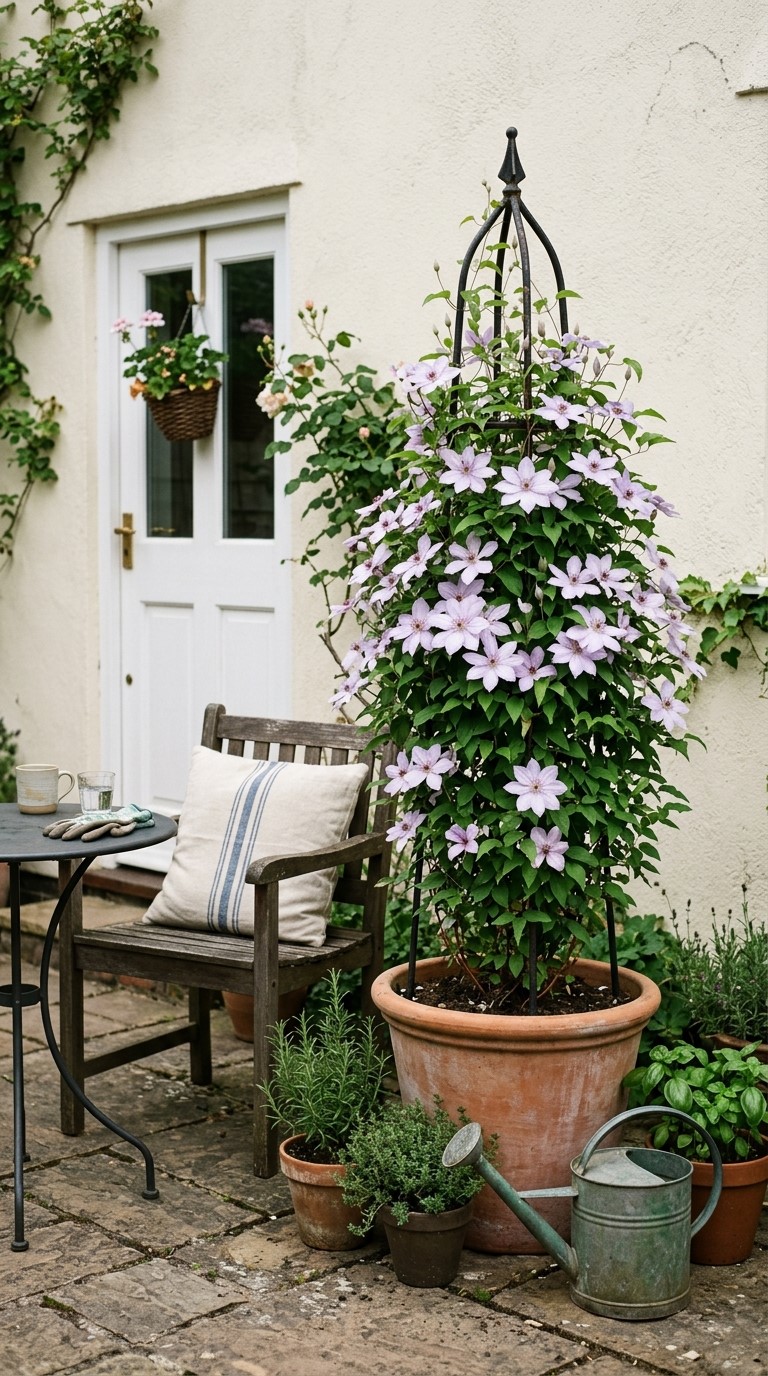 Clematis Trellis Ideas for Pots and Small Patios