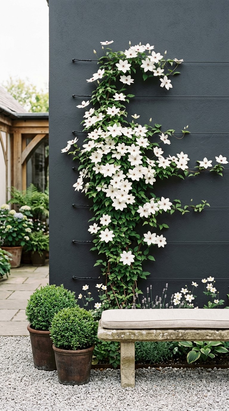 Clematis Trellis Ideas for Walls That Need Color