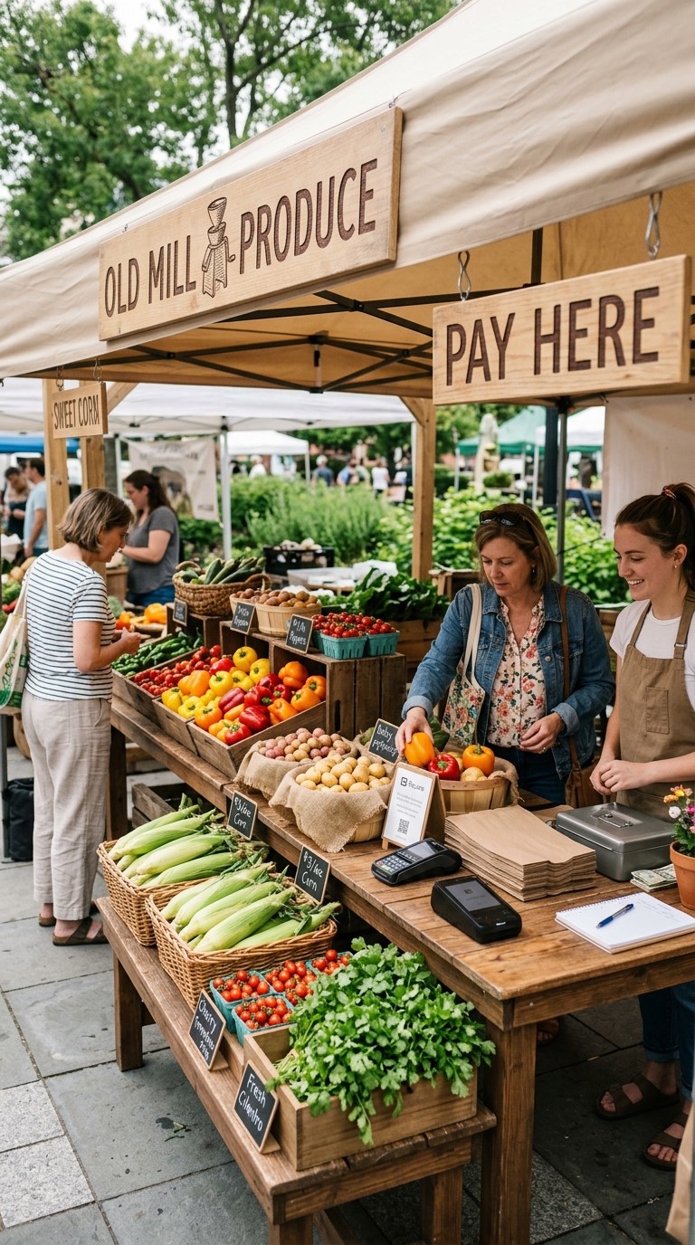 L-Shaped Farmers Market Booth Layout